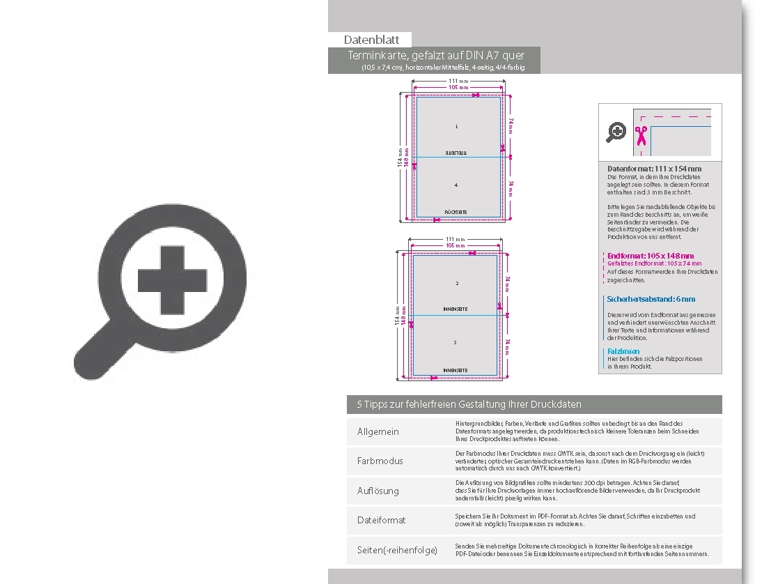 Product Bild terminkarte__gefalzt_auf_din_a7_quer_(10_5_x_7_4_cm)__horizontaler_mittelfalz__4-seitig__4_4-farbig